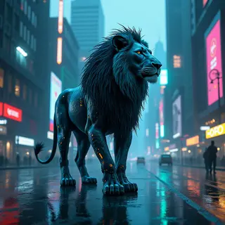Cyberpunk Lion Tattoos: Roar of the Future