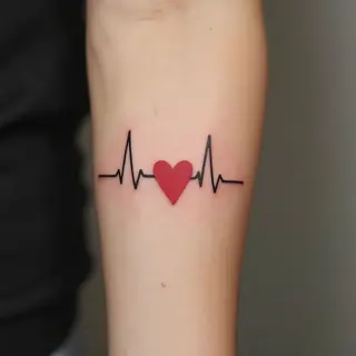 Minimalist Heartbeat Tattoo: A Symbol of Love and Life