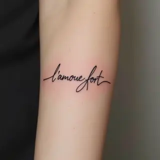 Heartbeat and Script Tattoo: A Delicate Expression of Love