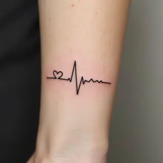 Heartbeat of Love: An Illustrative Tattoo Design