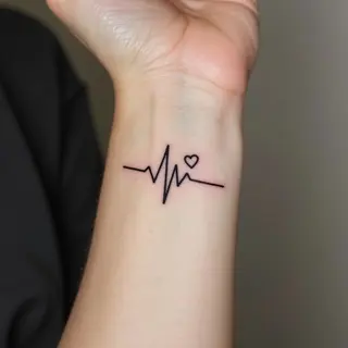 Minimalist Heartbeat Love Tattoo Design