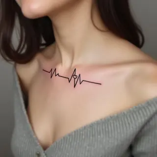 Minimalist Heartbeat Love Tattoo Design