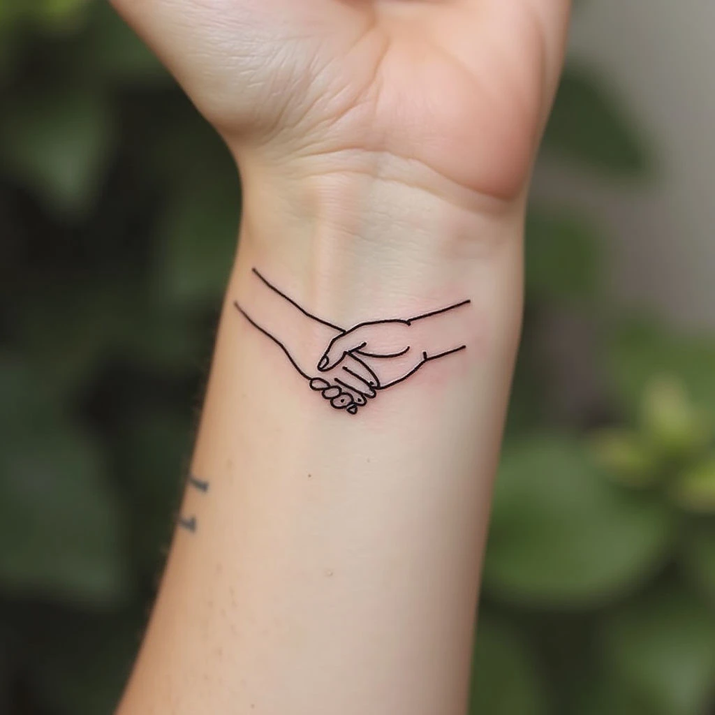 Minimalist Hand-Holding Love Tattoo Design