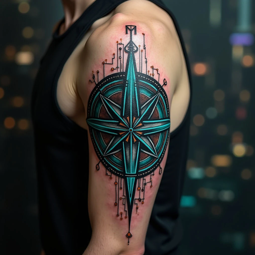 Unlocking the Meaning Behind Male Compass Tattoos: A Cyberpunk Guide