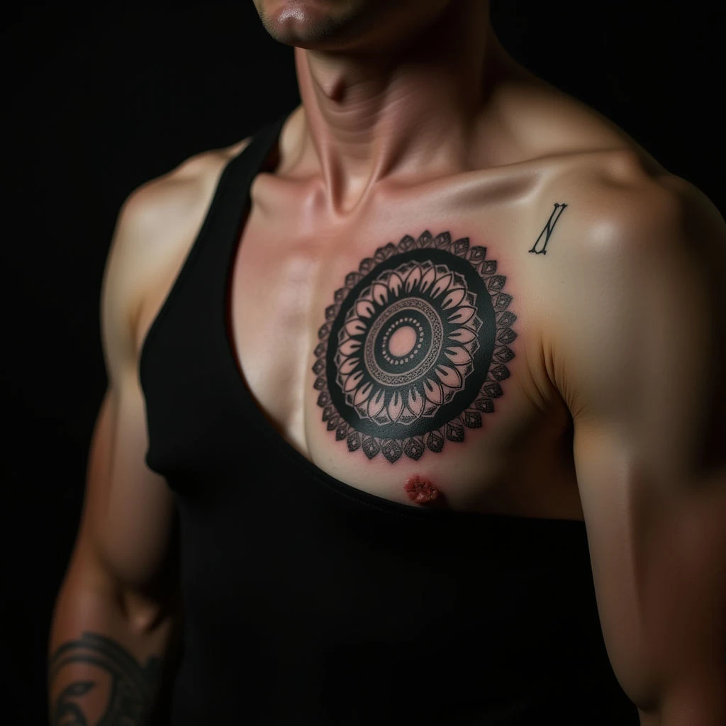 Monochrome Mandala Chest Tattoos: Meaning & Inspiration
