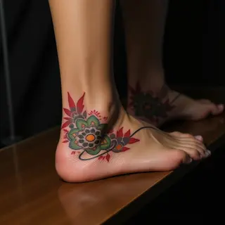Mandala Lettering Foot Tattoos for Guys - Inspiring Designs