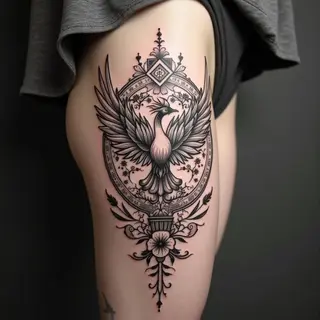 Phoenix Mandala: A Symphony of Floral Geometry