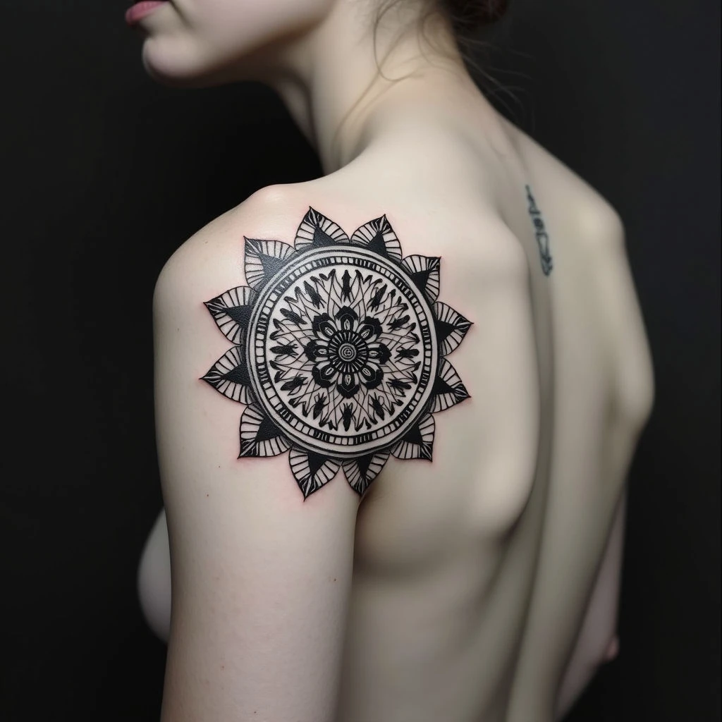 Intricate Geometric Mandala Tattoo Design