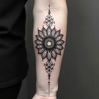 Geometric Mandala Flower Tattoo Design for Men