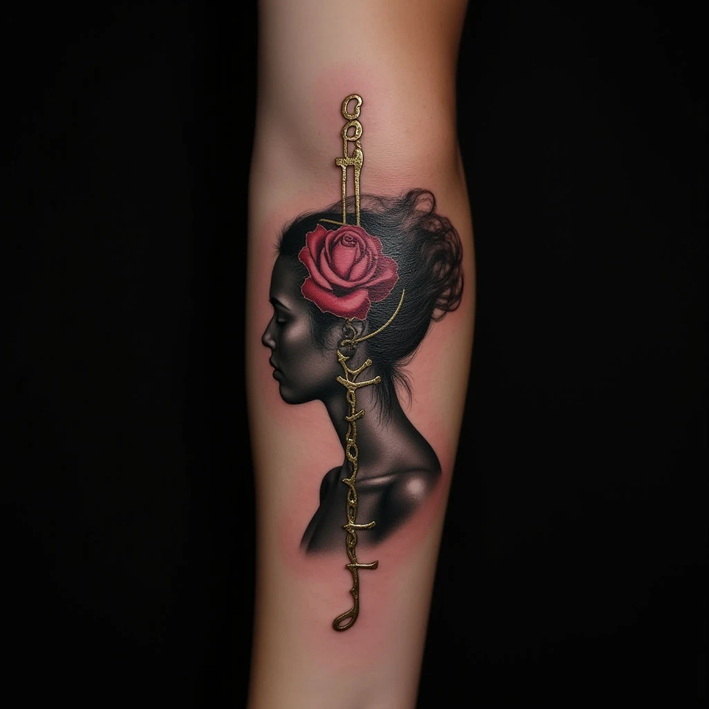 Surreal Gold Forearm Tattoos for Couples: Meaningful & Unique Designs