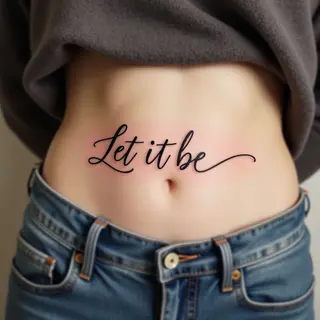Minimalist Script Quote Tattoo on Ribcage