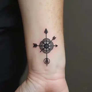 Celtic Knot Arrow Compass Tattoo: Guidance and Direction