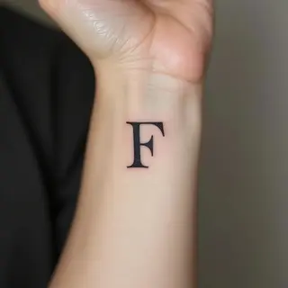 Delicate Letter 'F' Tattoo: A Minimalist Design