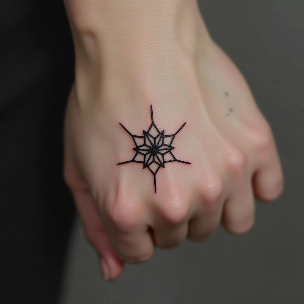Geometric Symbol Finger Tattoo: A Study in Minimalist Design