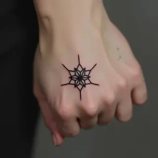 Geometric Symbol Finger Tattoo: A Study in Minimalist Design