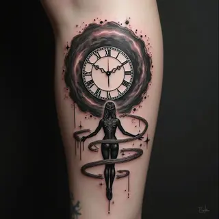 Celestial Clockwork: A Tattoo of Time and Destiny