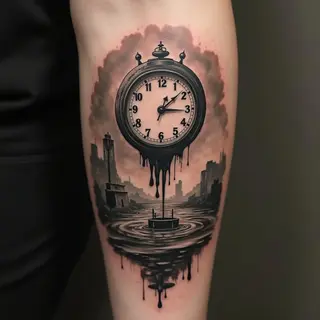 Melting Clock Tattoo Symbolism: Exploring Time and Dreams