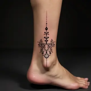 Dotwork Ankle Tattoos for Mom: Copper Memorial Designs
