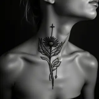 Touching Neck Tattoos for Remembering Loved Ones