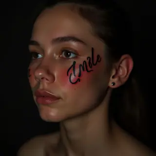 Small Lettering Tattoos for Best Friends: Face Designs