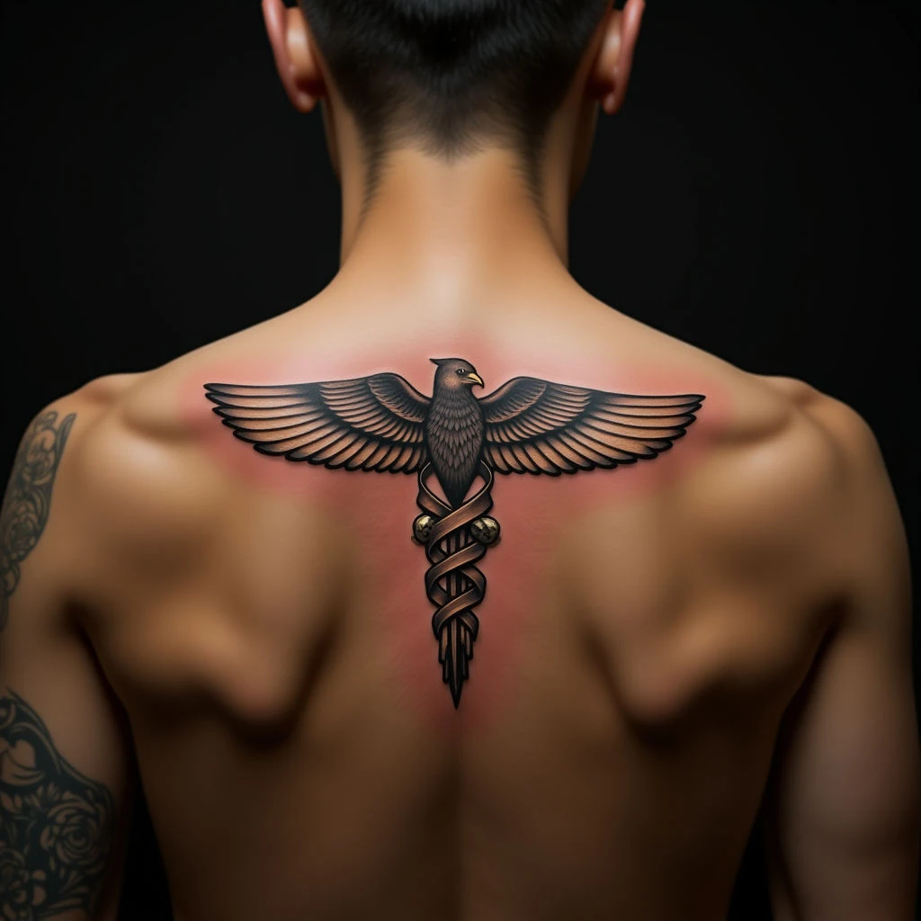 Small Old School Memorial Tattoos for the Back