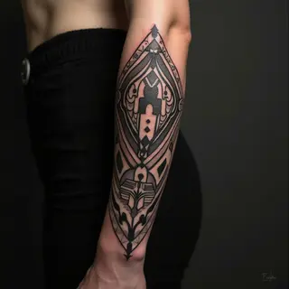 Intricate Geometric Forearm Sleeve Tattoo