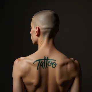 Green Minimalist Script Tattoos for Men - Head Placement Ideas