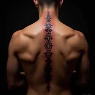Men's Script Tattoos: Dotwork Spine Designs & Inspiration