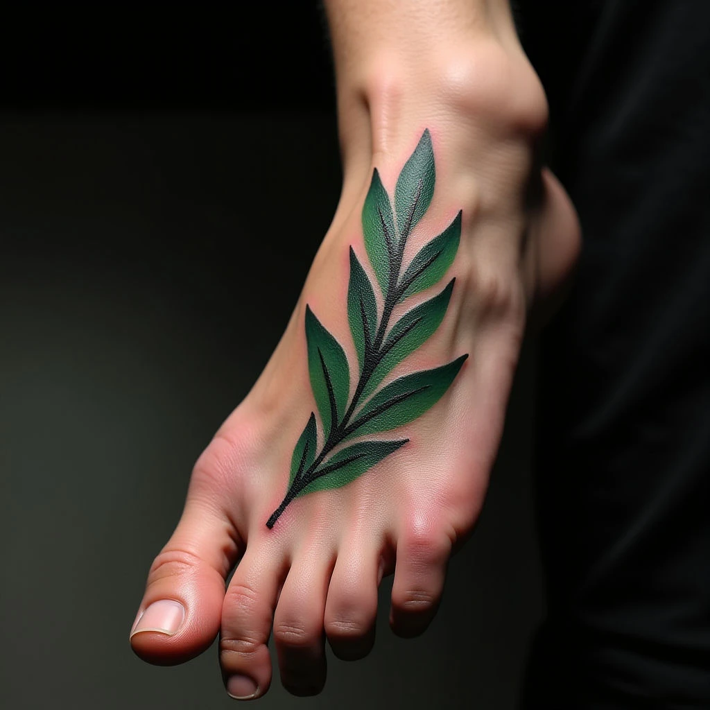 Bold Abstract Foot Tattoo Designs for Men: Simple & Striking