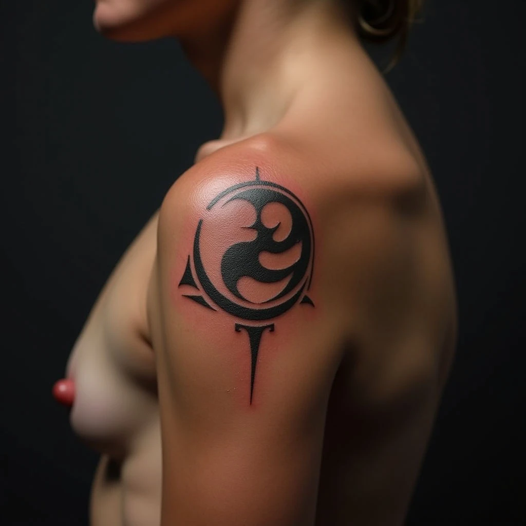 Copper Abstract Shoulder Tattoos: Beginner-Friendly Designs