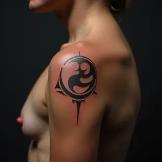 Copper Abstract Shoulder Tattoos: Beginner-Friendly Designs