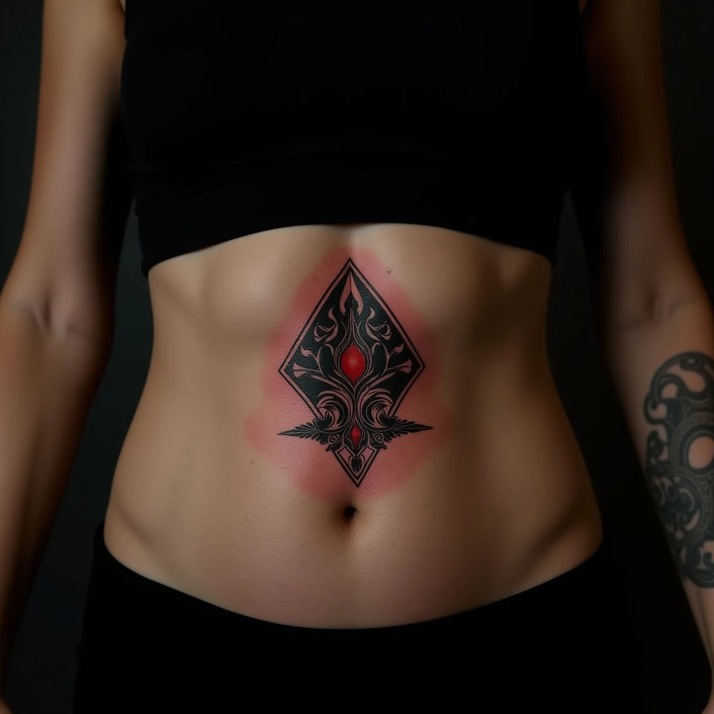 Small Biomechanical Tattoos for Beginners on the Stomach