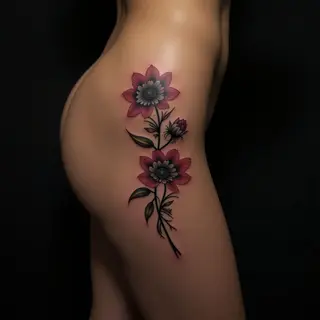 Elegant Blackwork Thigh Tattoos for Girls: Simple & Stunning Designs