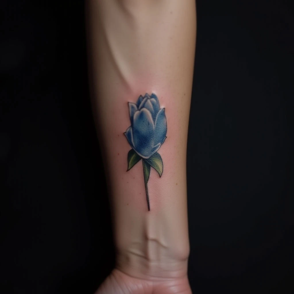 Cool Small Blue Tattoos for Forearm: Minimalist Designs