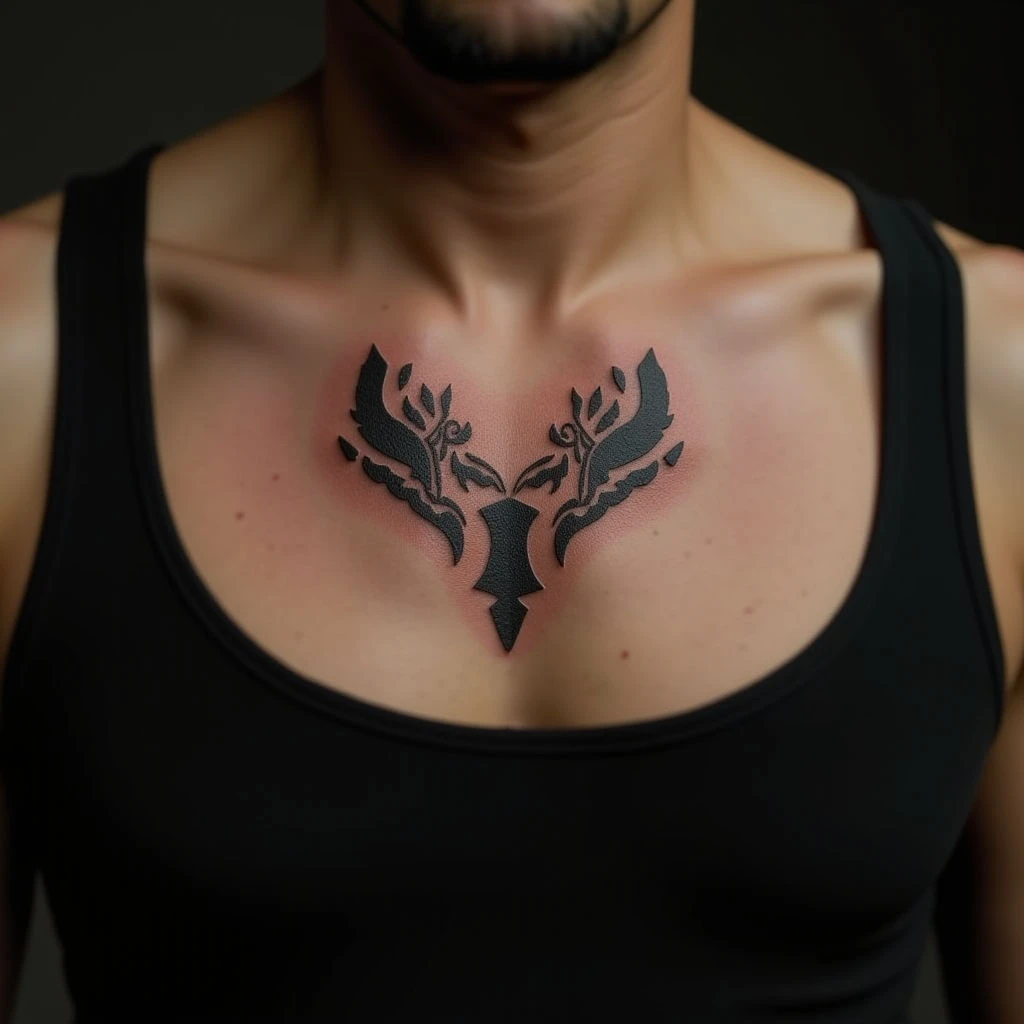 Minimalist Calligraphy Chest Tattoos for Men: Subtle Strength & Meaning