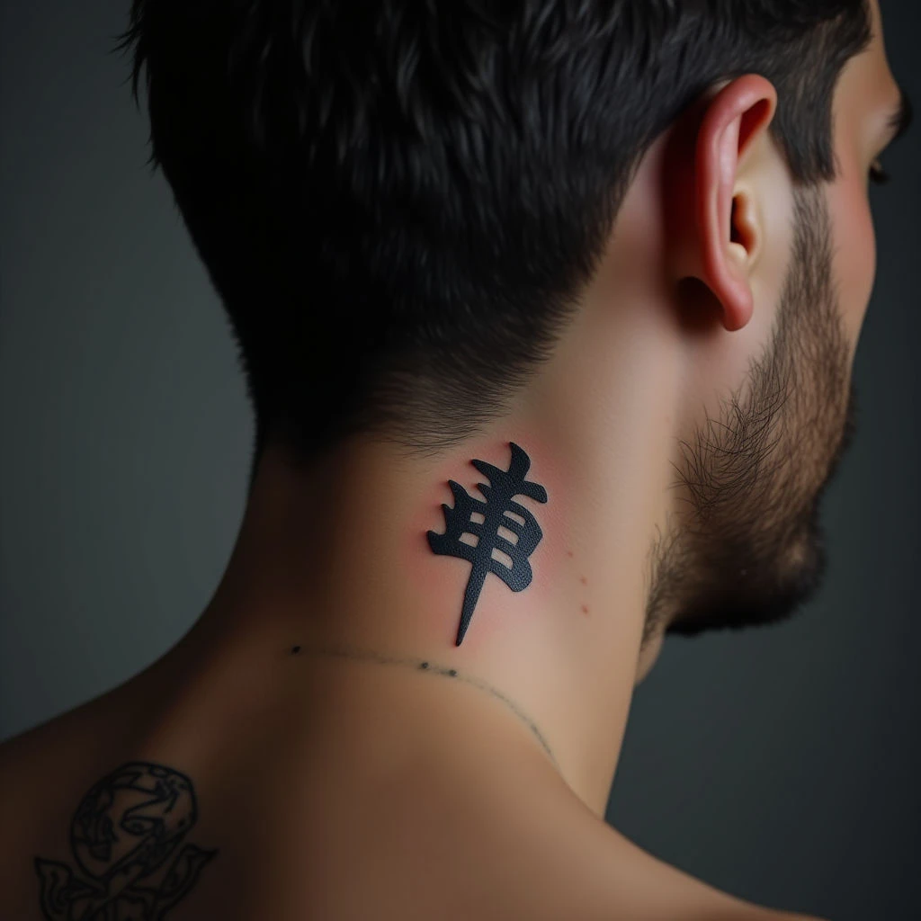 Subtle Calligraphy Tattoos for Men: Behind the Ear Designs