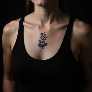 Minimalist Chest Cover Up Tattoos: Blue & Black Designs