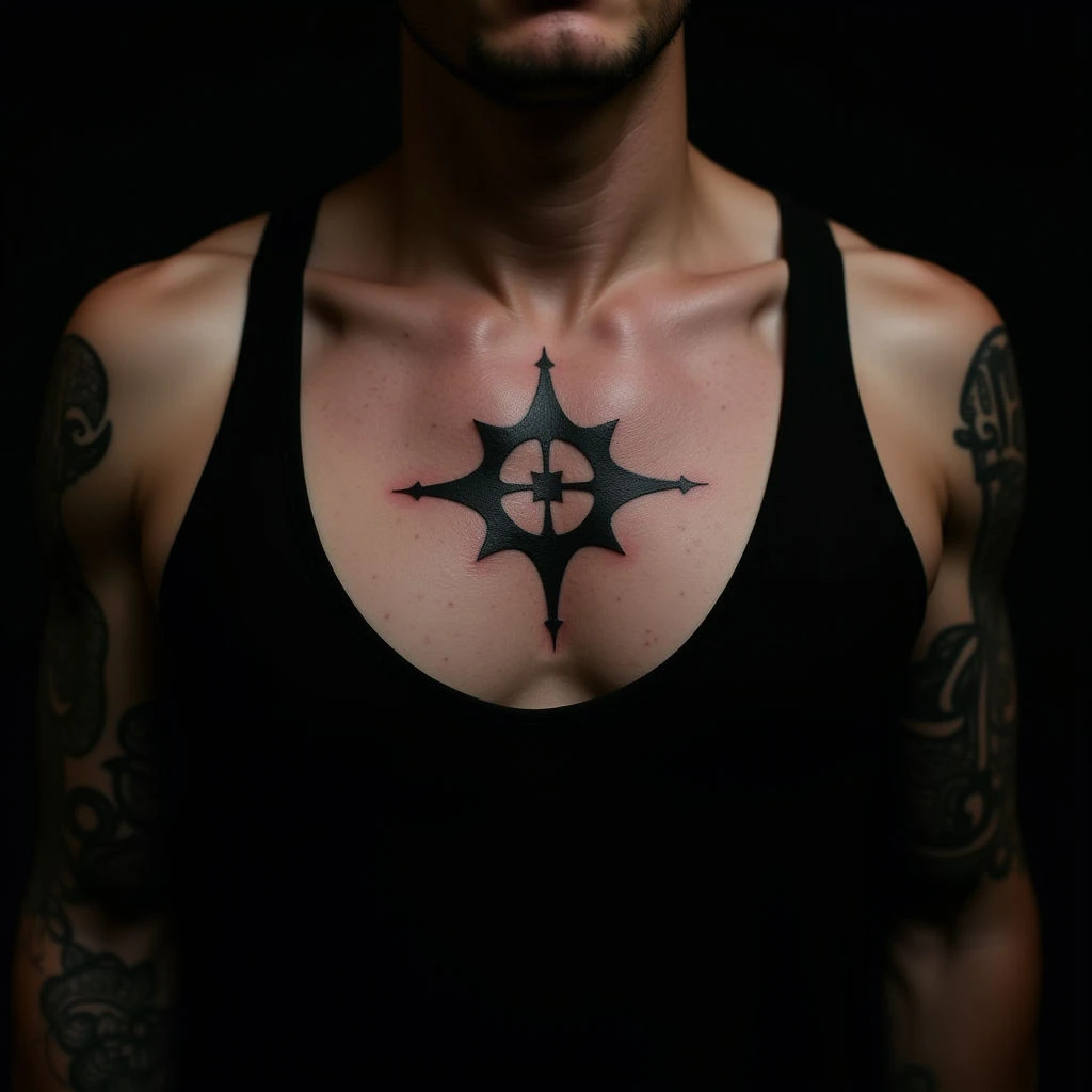 Minimalist Chest Tattoos with Deep Meanings