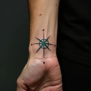 Subtle Foot Tattoos for Men: Minimal Dotwork Designs in Blue-Green