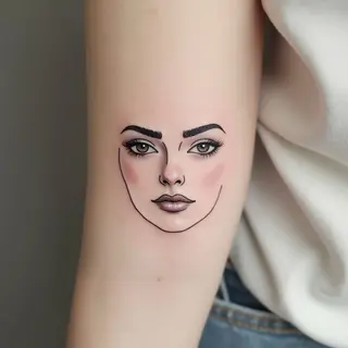 Minimalist Line Face Tattoo: A Study in Simplicity