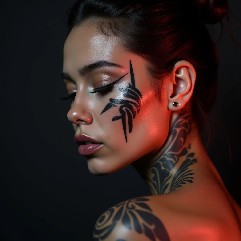 Neon Tribal Face Tattoos: Minimalist Designs & Deep Meanings