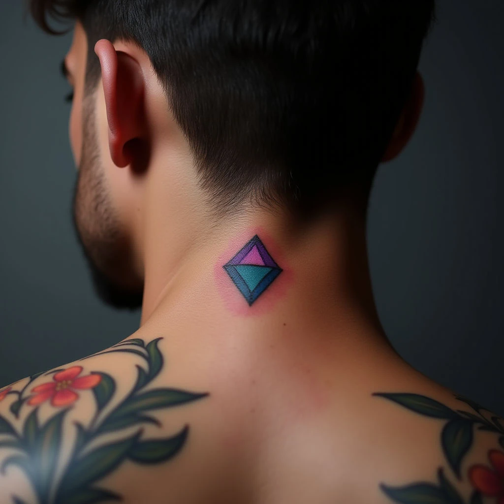Subtle & Stylish: Geometric Behind-Ear Tattoos for Men
