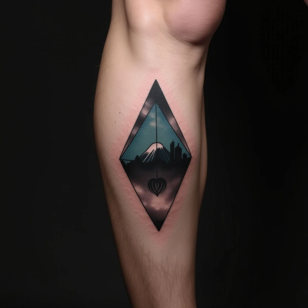 Subtle Geometric Calf Tattoos for Men: Small & Stylish Designs