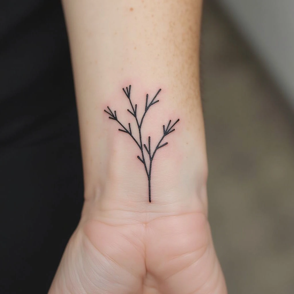 Delicate Branch Hand Tattoos: Minimalist Design Inspiration