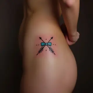 Delicate Bow & Arrow Tiny Tattoo Designs for the Hip