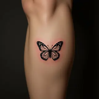 Delicate Metallic Butterfly Tattoos for Your Leg