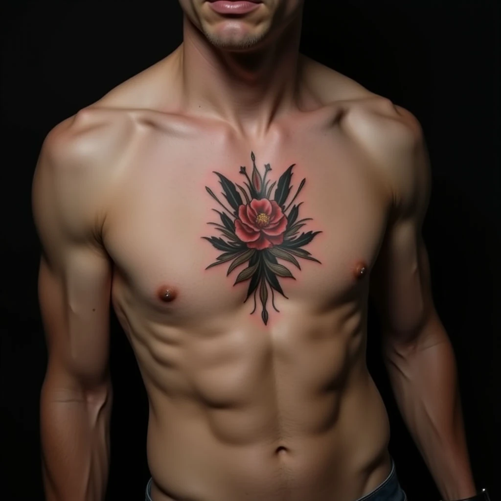 Simple Girl Chest Tattoos: Neo-Traditional Calf Designs