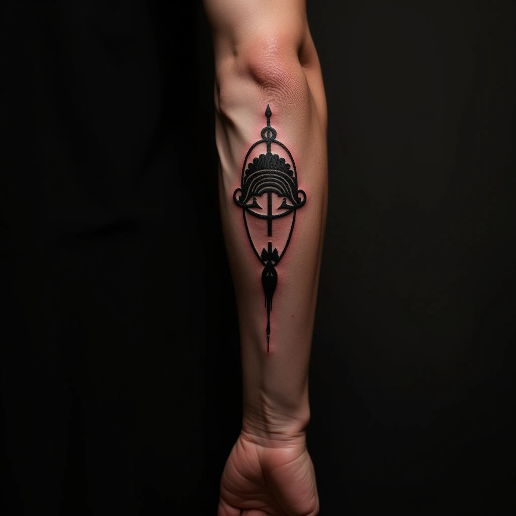 Minimalist Old School Calf Tattoos: Bold Simplicity