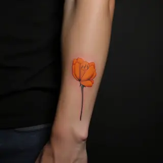 Cool Minimalist Orange Arm Tattoos for Men: Subtle & Stylish Designs