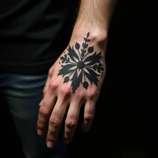 Simple Oriental Back Tattoos for Guys in Blue-Black Ink